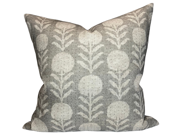 dekowe Zinnia Pillow Cover in Sand Grey McLaurin + Piercy Textiles