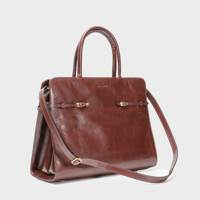 Del Carlo ALIDA - Shoulder Bag In Brown Leather - DEL CARLO