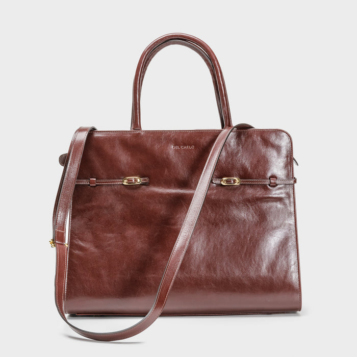 del carlo ALIDA - Shoulder bag in brown leather - DEL CARLO