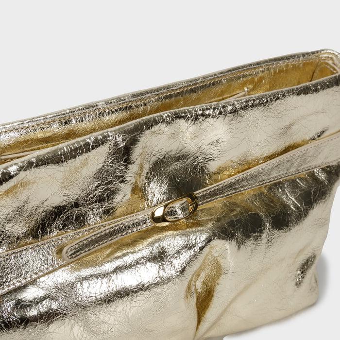 Del Carlo ANNA - Cross-body Bag In Laminated Pyrite Leather - Del Carlo
