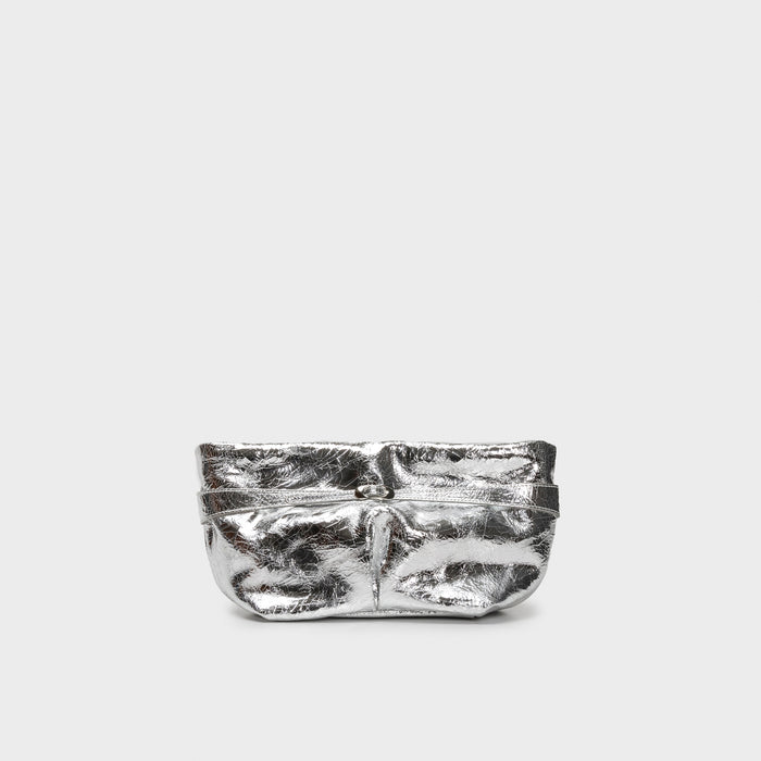 del carlo ANNA - Cross-body bag in laminated silver leather - Del Carlo