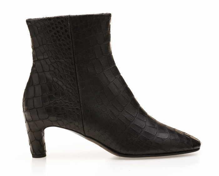 del carlo AREN 11020 - Black printed leather ankle boots - Del Carlo