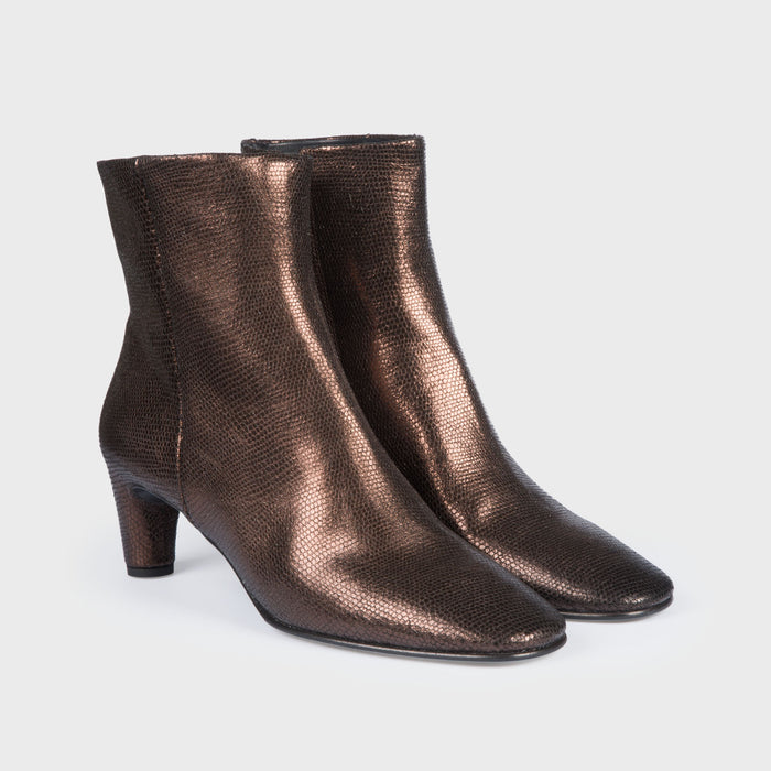 Del Carlo AREN 11020 - Bronze Leather Ankle Boots - Del Carlo