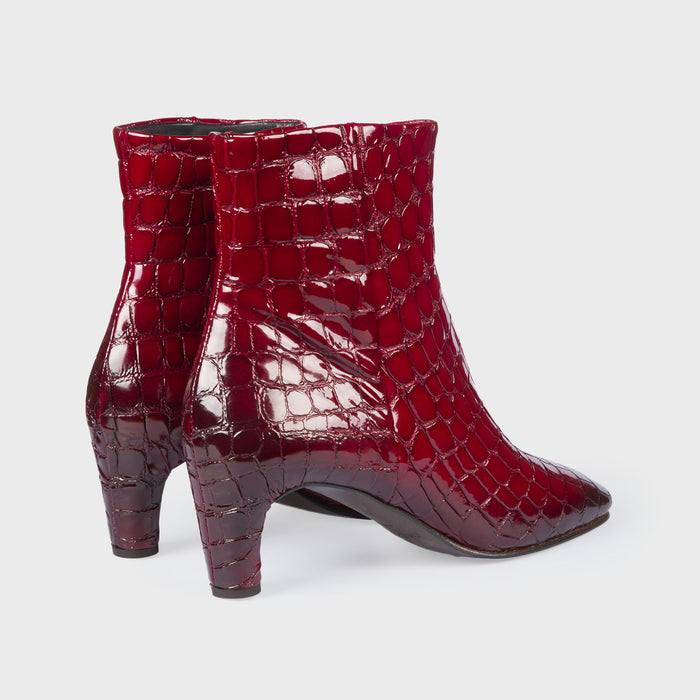 Del Carlo AREN 11020 - Red Leather Ankle Boots - Del Carlo