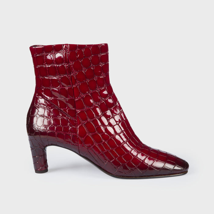 del carlo AREN 11020 - Red leather ankle boots - Del Carlo