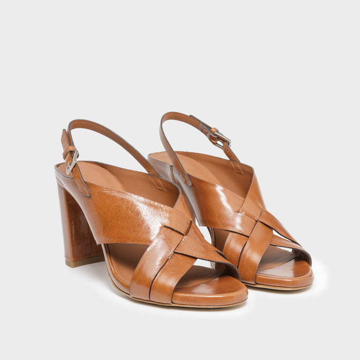 Del Carlo ATENE 11921 - High Heeld Sandals In Leather With Strap - Del Carlo