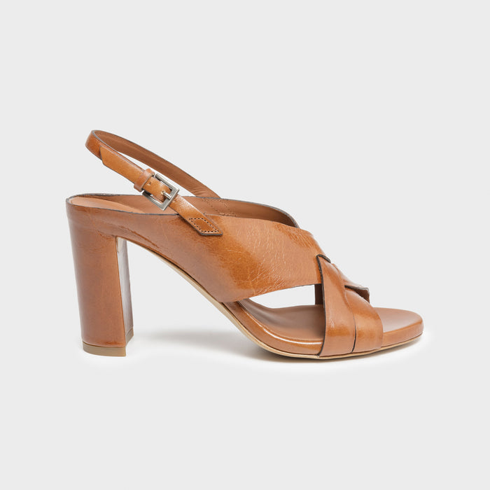 del carlo ATENE 11921 - High heeld sandals in leather with strap - Del Carlo