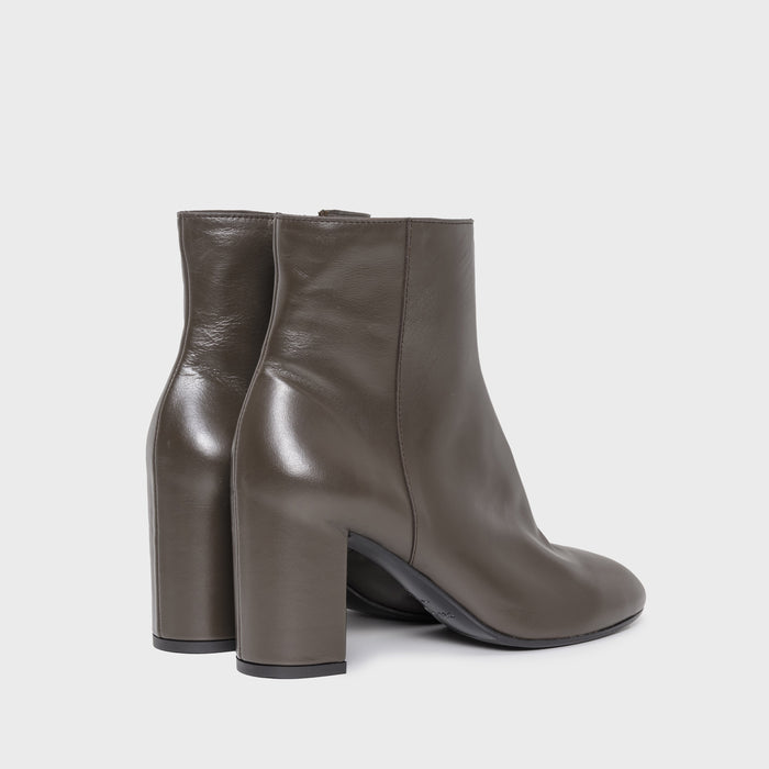 Del Carlo AXIS 11304 - Block-heel Ankle Boots In Brown Leather - DEL CARLO