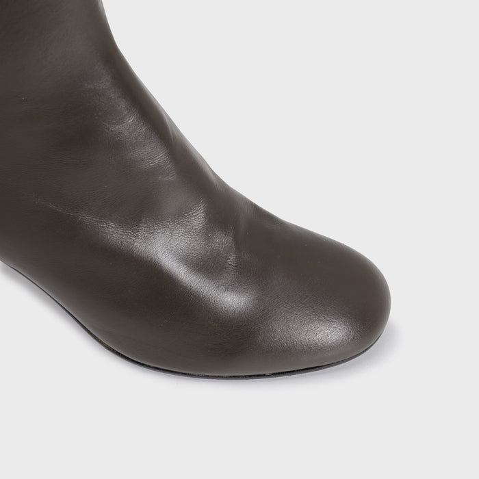 Del Carlo AXIS 11304 - Block-heel Ankle Boots In Brown Leather - DEL CARLO