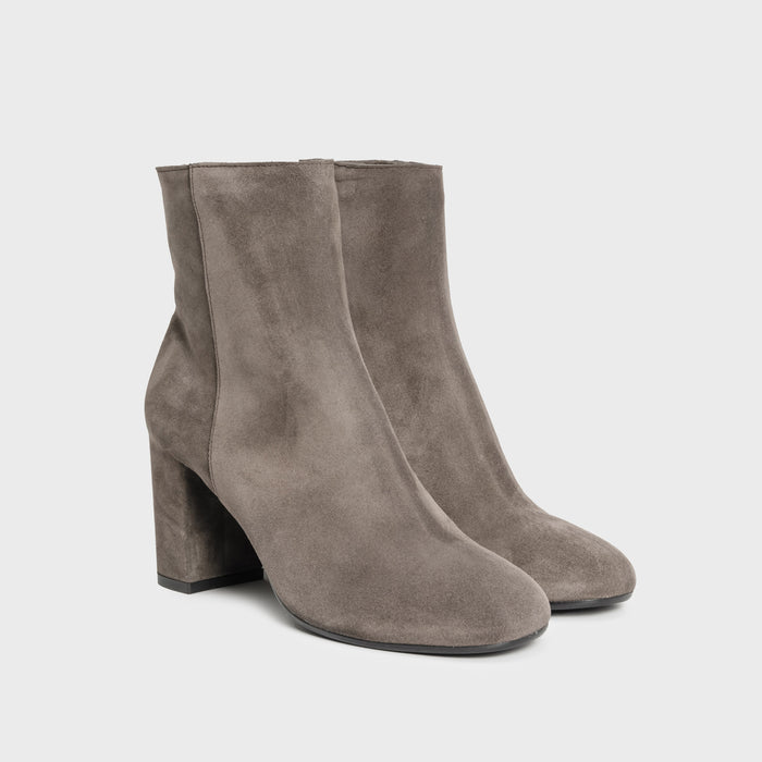 Del Carlo AXIS 11304 - Block-heel Ankle Boots In Grey Suede - DEL CARLO