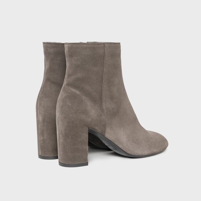 Del Carlo AXIS 11304 - Block-heel Ankle Boots In Grey Suede - DEL CARLO