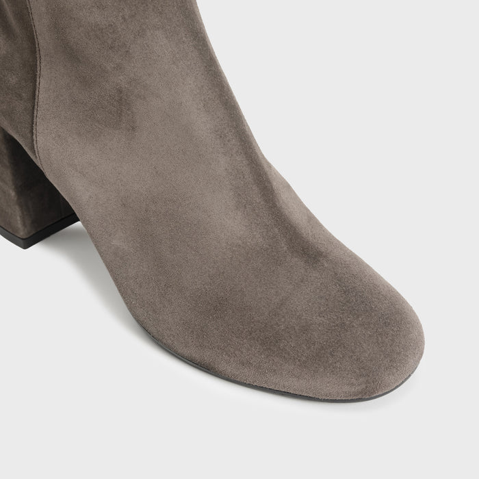 Del Carlo AXIS 11304 - Block-heel Ankle Boots In Grey Suede - DEL CARLO