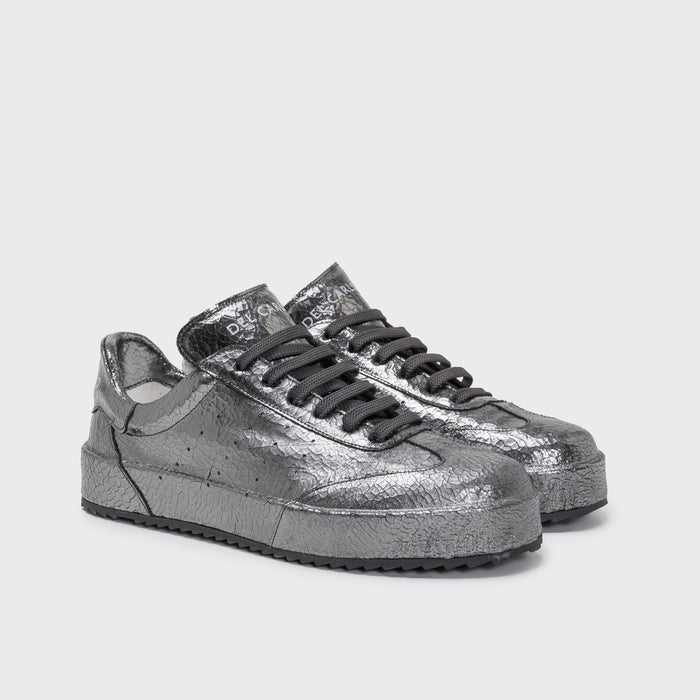 Del Carlo BLADE 11833 - Silver Leather Sneakers - DEL CARLO