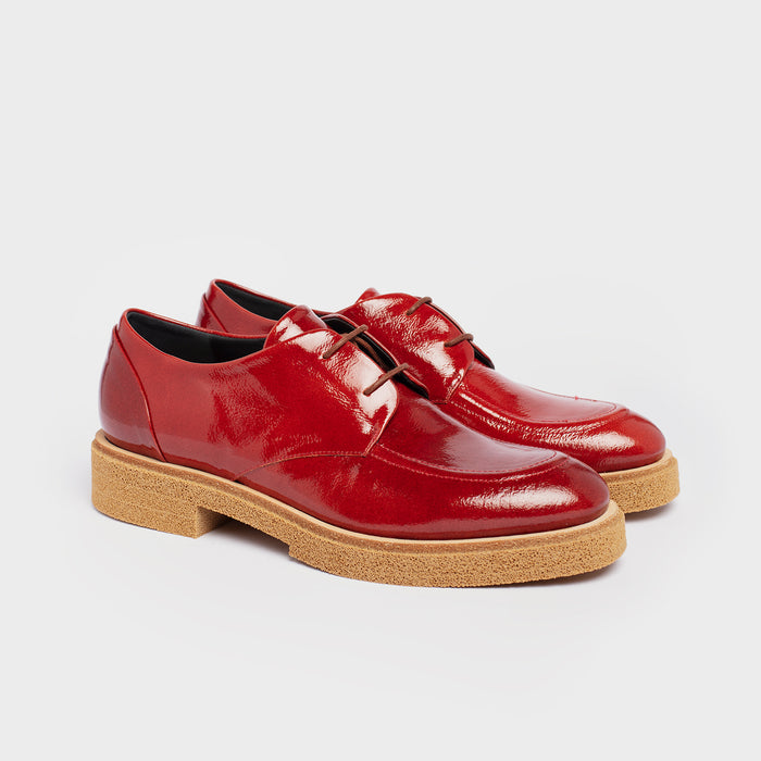 Del Carlo BOIS 11400 - Shiny Red Leather Derby - Del Carlo