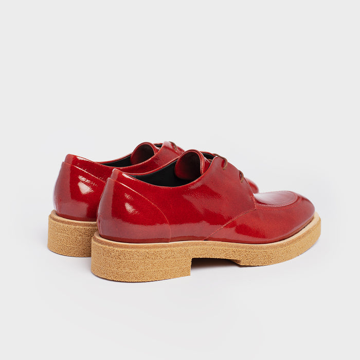 Del Carlo BOIS 11400 - Shiny Red Leather Derby - Del Carlo