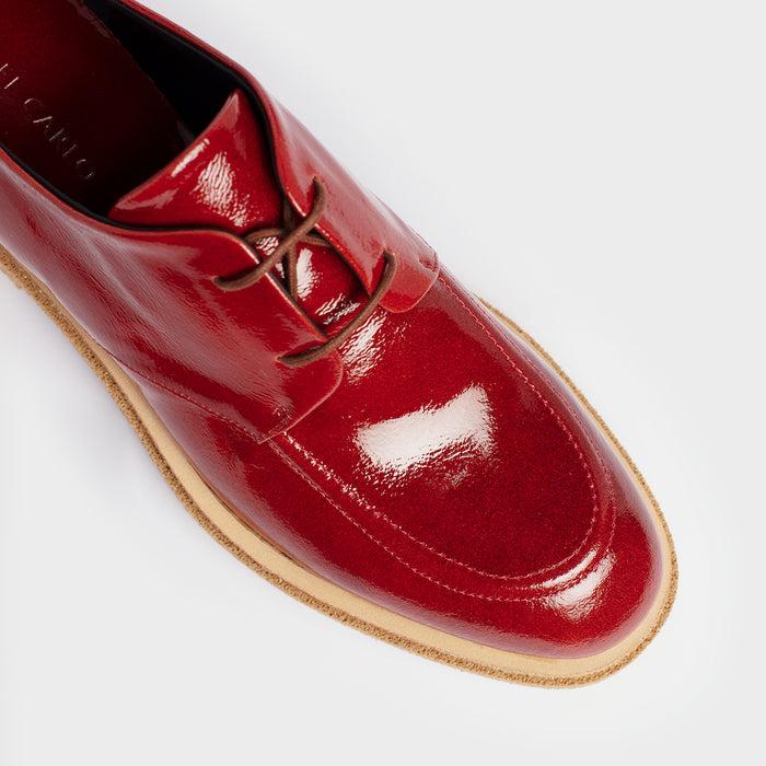Del Carlo BOIS 11400 - Shiny Red Leather Derby - Del Carlo