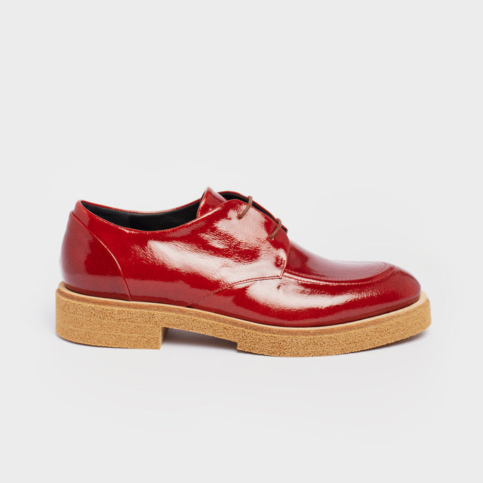 del carlo BOIS 11400 - Shiny red leather Derby - Del Carlo