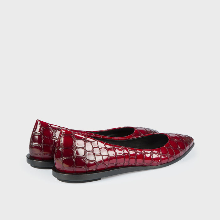 Del Carlo BOLLE 11000 - Red Leather Flat Shoes - Del Carlo