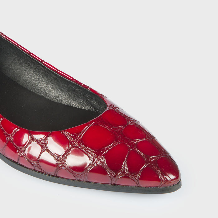 Del Carlo BOLLE 11000 - Red Leather Flat Shoes - Del Carlo