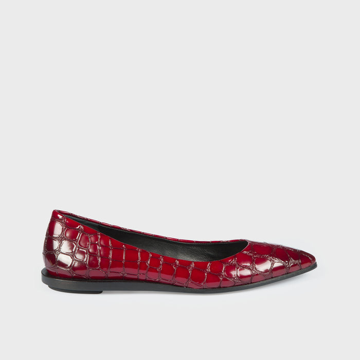 del carlo BOLLE 11000 - Red leather flat shoes - Del Carlo