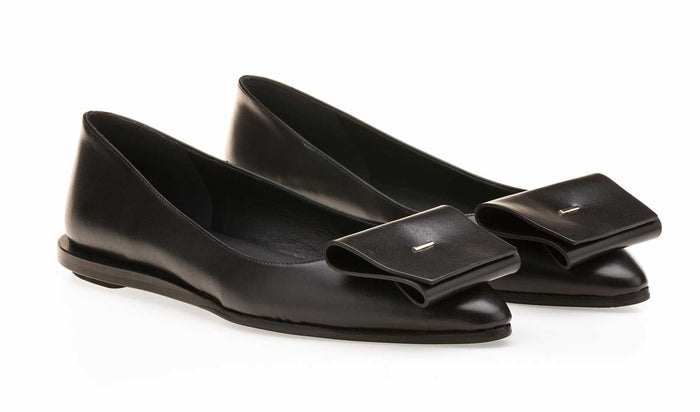 Del Carlo BOLLE 11002 - Black Leather Flat Shoes - Del Carlo