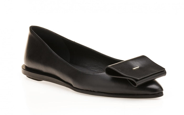 Del Carlo BOLLE 11002 - Black Leather Flat Shoes - Del Carlo
