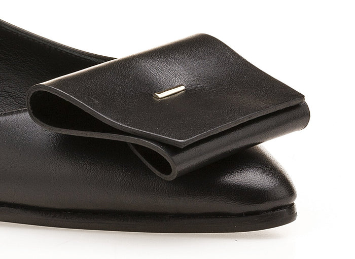 Del Carlo BOLLE 11002 - Black Leather Flat Shoes - Del Carlo