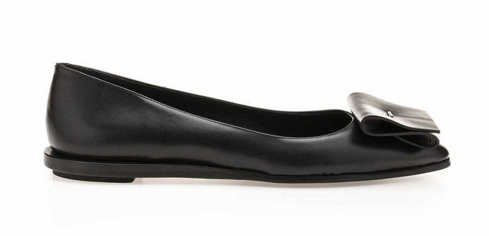 del carlo BOLLE 11002 - Black leather flat shoes - Del Carlo