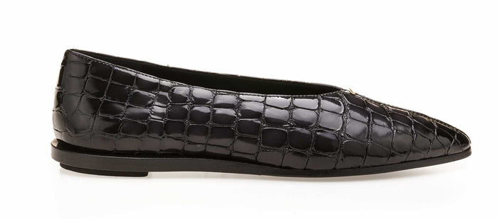 del carlo BOLLE 11003 - Grey leather flat shoes - Del Carlo