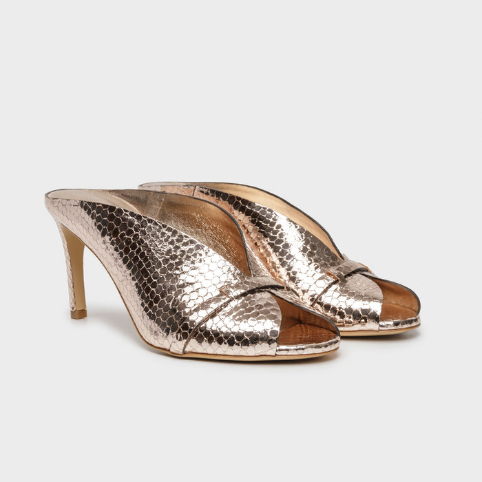 Del Carlo CANNES 11922 - High-heeled Peep Toe Mules With Strap - Del Carlo