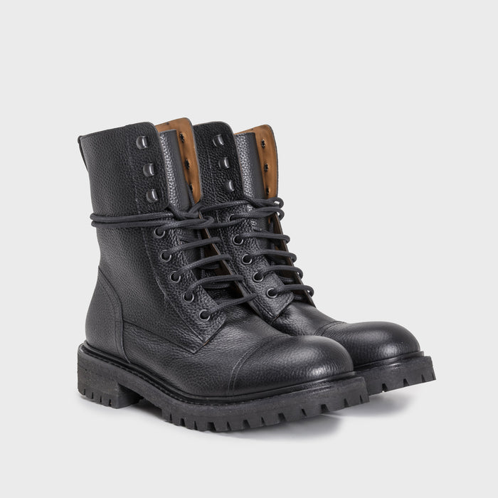 Del Carlo CORTINA 11601 - Black Leather Biker Boots - Del Carlo