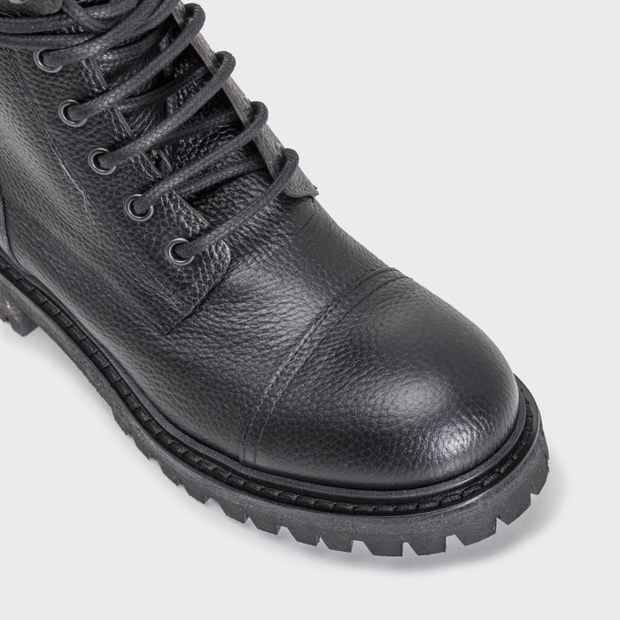 Del Carlo CORTINA 11601 - Black Leather Biker Boots - Del Carlo