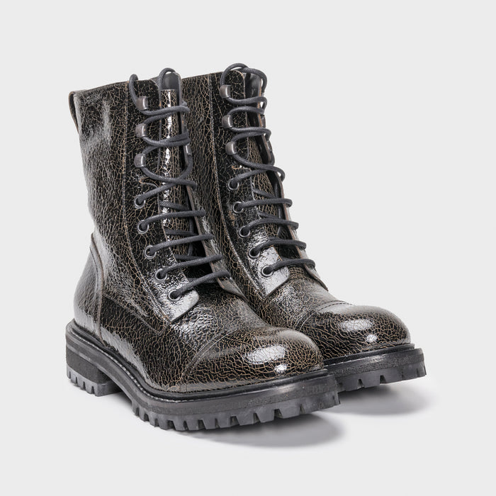 Del Carlo CORTINA 11601 - Black Leather Biker Boots - Del Carlo