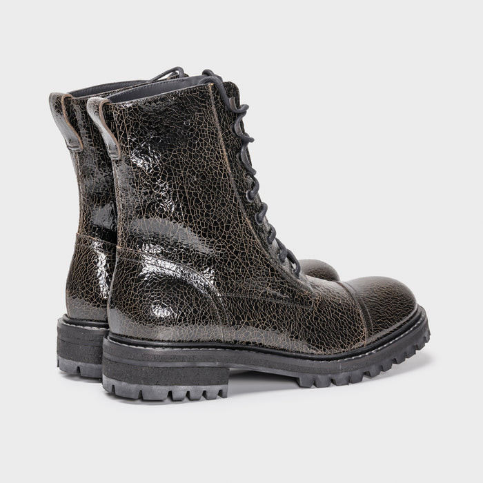 Del Carlo CORTINA 11601 - Black Leather Biker Boots - Del Carlo