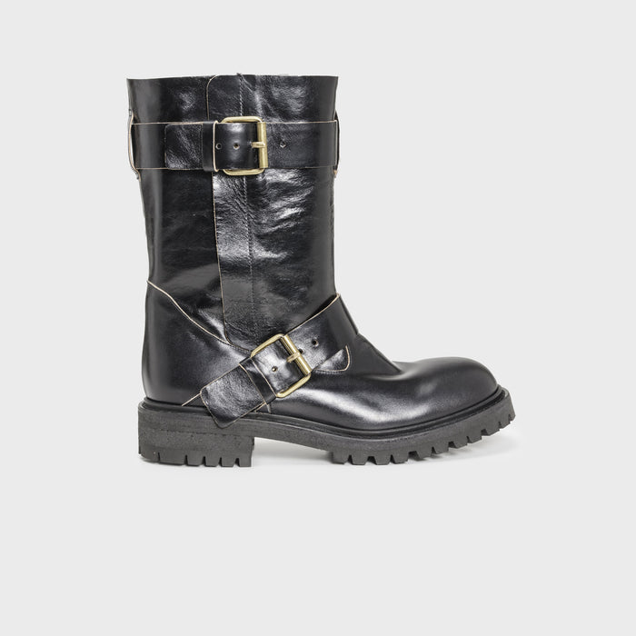 del carlo CORTINA 11810 - Boots in black leather with buckles - DEL CARLO del carlo CORTINA 11810 - Boots in black leather with buckles - DEL CARLO