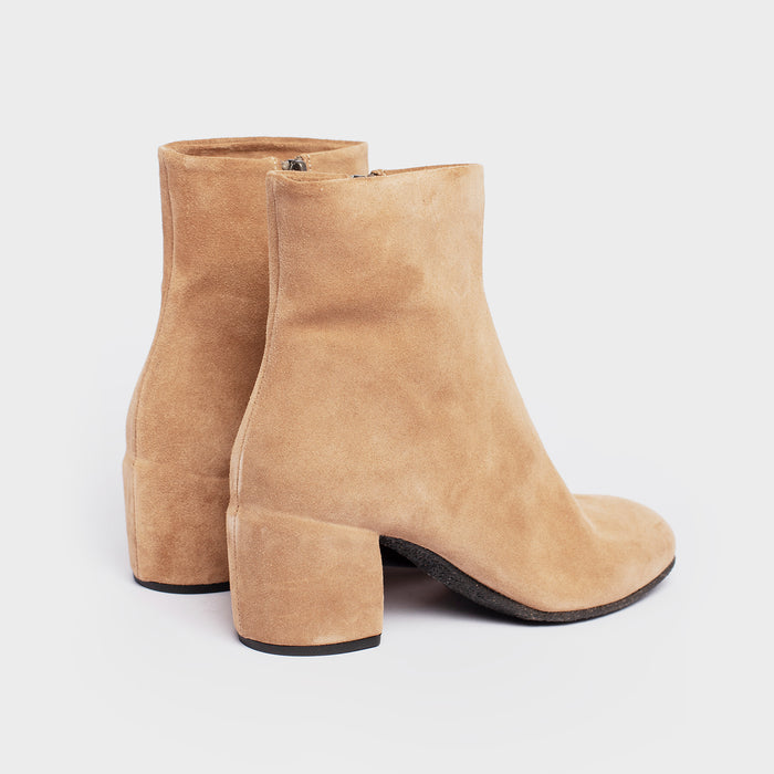 Del Carlo CURIE 11026 - Beige Suede Leather Ankle Boots - Del Carlo