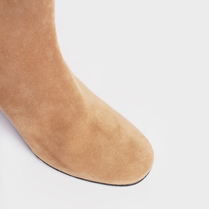 Del Carlo CURIE 11026 - Beige Suede Leather Ankle Boots - Del Carlo