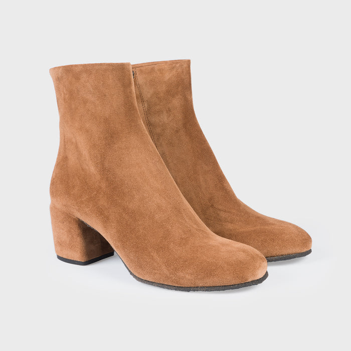 Del Carlo CURIE 11026 - Chestnut Suede Leather Ankle Boots - Del Carlo
