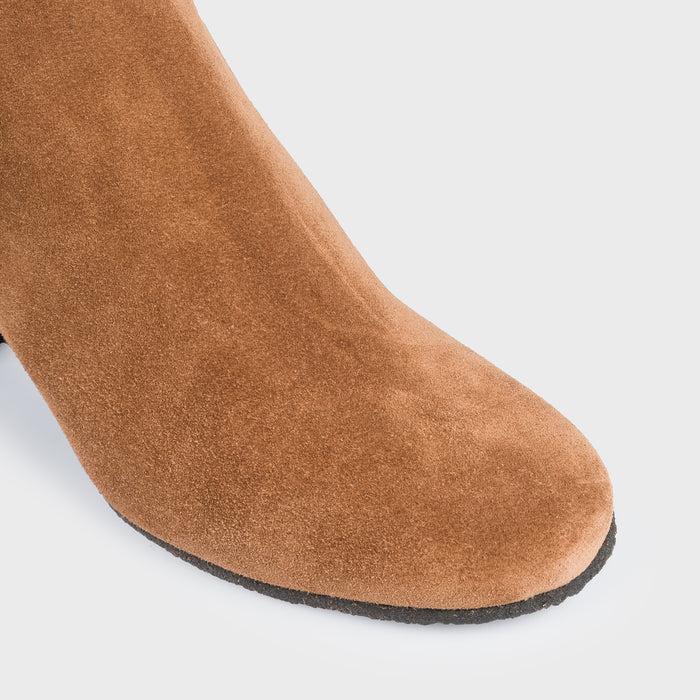 Del Carlo CURIE 11026 - Chestnut Suede Leather Ankle Boots - Del Carlo