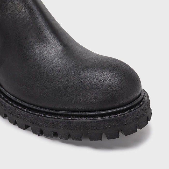 Del Carlo CORTINA 11602-Black Leather Biker Boots