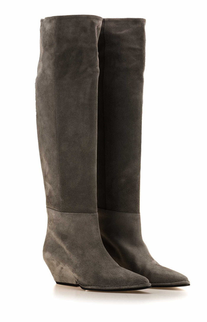 Del Carlo CRIO 10612-Texan Grey Suede Boots