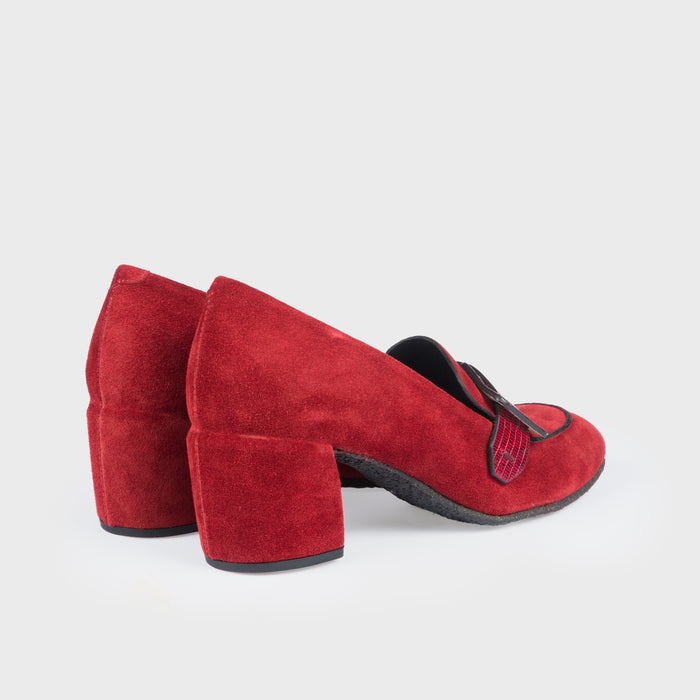 Del Carlo CURIE 11222 - Red Suede Pumps - Del Carlo