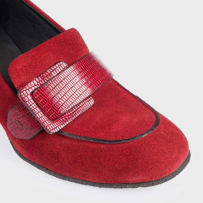 Del Carlo CURIE 11222 - Red Suede Pumps - Del Carlo