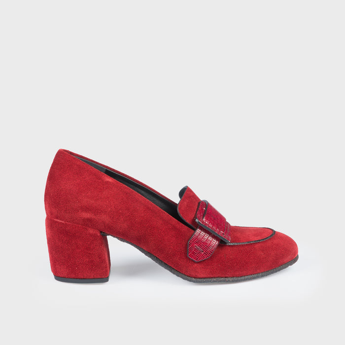 del carlo CURIE 11222 - Red suede pumps - Del Carlo