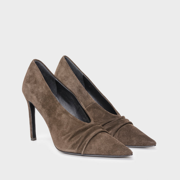 Del Carlo FARA 11636-Brown Suede Pumps