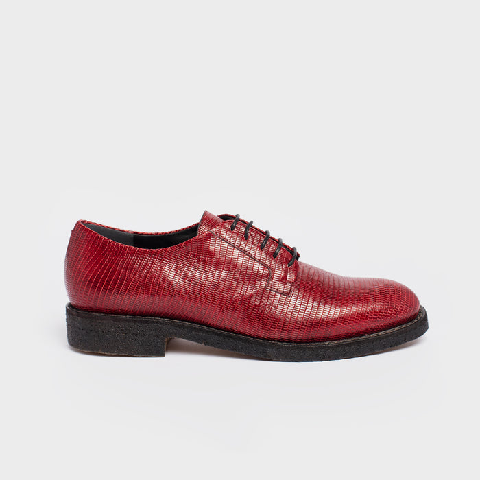 del carlo NAKA 11202-Flat lace-up shoe in leather