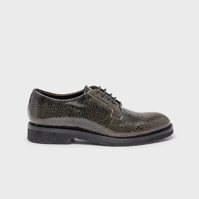 del carlo NAKA 11202-Flat lace-up shoe in leather