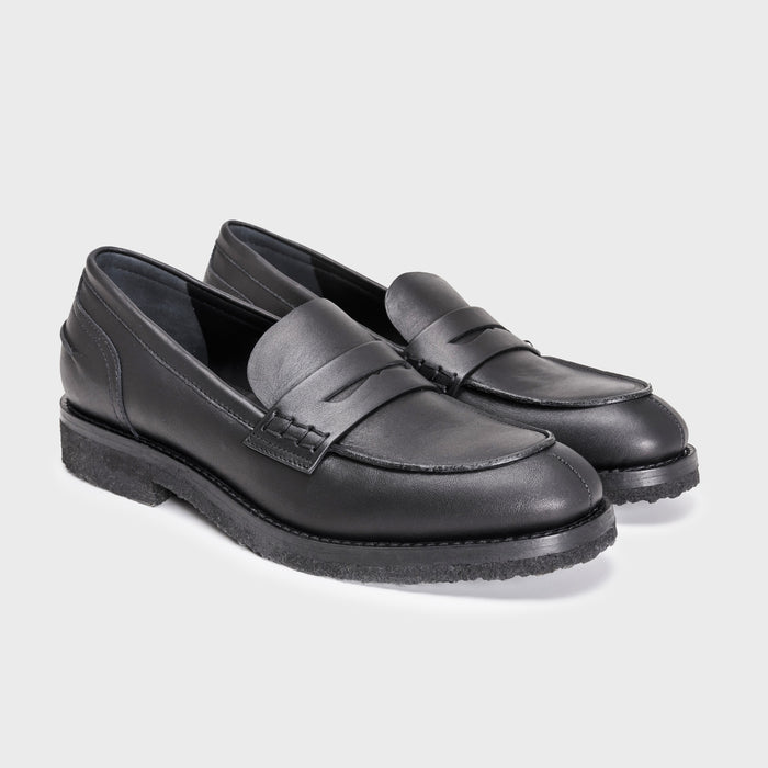 Del Carlo NAKA 11203-Flat Loafers In Black Leather
