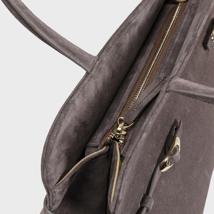 Del Carlo NANCY - Handbag In Grey Suede - DEL CARLO