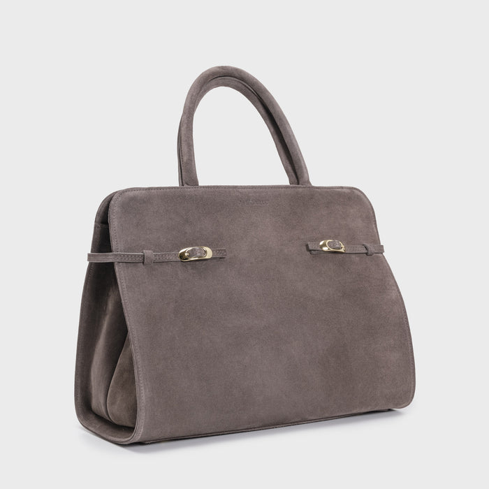 del carlo NANCY - Handbag in grey suede - DEL CARLO
